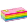 Öntapadós jegyzettömb 76x76mm 12x100lap/csomag Q-CONNECT neon/pasztell rainbow mix -KF10959 -