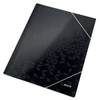 Iratgyűjtő gumis A/4 lakkfényű Leitz WOW fekete mappa -39820095-