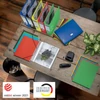 Iratgyűjtő gumis újrahasznosított karton LEITZ Recycle karbonsemleges A/4 kék -39080035-