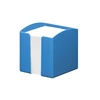 Kockatömb 93x93mm kék műanyag tartóban Durable ECO