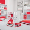 Fűzőgép elemes/elektromos Leitz WOW piros 10 lap -55661026-