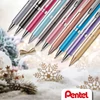 Rollerirón Pentel Energel prémium fém sky blule test/kék tinta 0.35mm BL407S-A zseléstoll