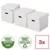 Tárolódoboz szett Home kocka alakú 3db/csomag fehér