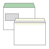 Boríték LC5 öntapadós ablakos bal 45x90mm bélésnyomott (1C=100db) HARMANEC