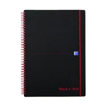 Spirálfüzet A/4 70 lap vonalas OXFORD Office Black 'n Red-