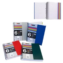 Spirálfüzet A/4 6x25 lapos vonalas MIQUELRIUS Notebook 30160/1 -2832, 2830, 2831-