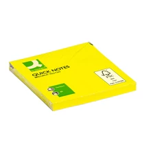 Öntapadós jegyzettömb 75x75mm neon 6x75lap/csomag neon sárga Q-CONNECT -FT510282955/KF10514-