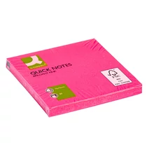 Öntapadós jegyzettömb 75x75mm neon 6x75lap/csomag neon pink Q-CONNECT -FT510282906/KF10516-