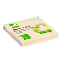 Öntapadós jegyzettömb 76x76mm recycled sárga Q-CONNECT -FT510282773/KF05609-