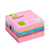 Öntapadós jegyzettömb 76x76mm rainbow ultra 6x80lap/csomag Q-CONNECT -KF02515-