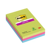 3M Post-it 660-3SSUC 101x152mm/ 3x 90lap öntapadós jegyzettömb szivárványcsomag, vonalazott, ultra színek -70005253409-