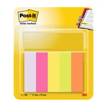 3M Post-it 670/5 jelölőlap 15x50mm 5 tömb x 100 lap neon öntapadós jegyzettömb -FT510285917-