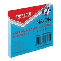Öntapadós  jegyzettömb 76X76, 100lap neon kék -14046611-01- OFFICE PRODUCTS