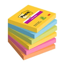 3M Post-it Super Sticky szivárványcsomag 76×76mm, 654-6SS CARN 90 lap, 6tömb/csomag öntapadós jegyzettömb Carnival