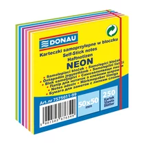 Öntapadós jegyzettömb 50x50mm 250lap DONAU neon-pasztell