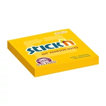 Öntapadós jegyzettömb 76x76mm 360 fokban tapadó 100 lap narancs STICK'N