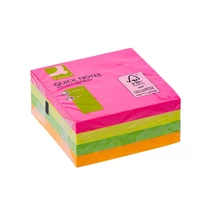 Öntapadós  jegyzettömb 76x76mm 4x100 lap/csomag Q-CONNECT -KF10497- Brilliant Rainbow neon