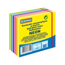 Öntapadós jegyzettömb 76x76mm 400 lap DONAU neonmix -7574011PL-99-