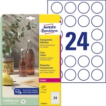 Etikett 7780-25 40mm átmérő víztiszta 25ív Avery-Zweckform