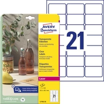 Etikett címke speciális L7782-25 víztiszta átlátszó címke 63,5 x 38,1 mm AVERY-ZWECKFORM