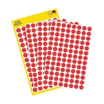 Etikett öntapadó 8mm kör Avery-Zweckform 3010 piros 416 jelölőpont/csm