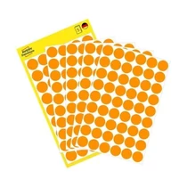 Etikett öntapadó kör 12mm 270 jelölőpont/csm Avery-Zweckform neonnarancs