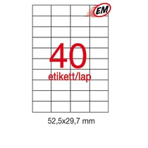 Etikett A1778 29,7x52,5mm 500ív Apli 40 címke/ív