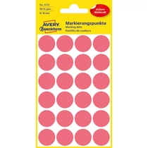 Etikett címke jelölőpont 18mm neon piros -3172- AVERY-ZWECKFORM