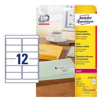 Etikett 4772 99,1x42,3mm 25ív átlátszó L4772-25 Avery-Zweckform QuickPeel 25ív/doboz