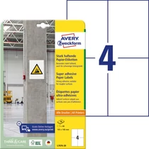 Etikett címke szuper tapadású fehér 105x148mm 20 ív -7876-20- Avery-Zweckform 4 címke/ív