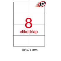 Etikett A1279 74x105mm 100ív LCA3140 Apli 8 címke/ív Etikett A1279 74x105mm 100ív LCA3140 Apli 8 címke/ív