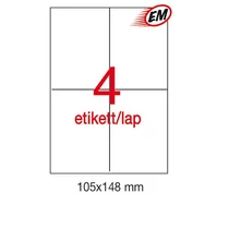 Etikett A1280 148x105mm 100ív LCA1280 Apli 4 címke/ív Etikett A1280 148x105mm 100ív LCA1280 Apli 4 címke/ív