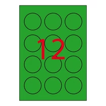 Etikett öntapadó kör 60 mm átmérő, 240 etikett/csm neon zöld APLI -LCA2869-
