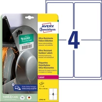 Etikett címke ultra ellenálló 99,1x139mm 10ív Avery-Zweckform 4 címke/ív