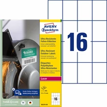 Etikett címke B5274-50 ultra ellenálló 52x74mm 50 ív/doboz (16 etikett/ív) Avery-Zweckform fehér