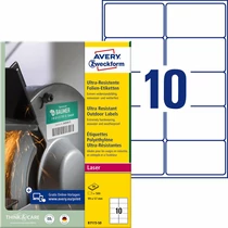 Etiklett címke B7173-50 ultra ellenálló 99x57mm 50ív/doboz (10 etikett/ív) Avery fehér