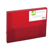 Iratgyűjtő gumis A/4 PP 25mm áttetsző piros mappa Q-CONNECT -KF02306-