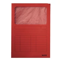 Iratgyűjtő A/4 karton ablakos piros ESSELTE pólyás dosszié -39500325-