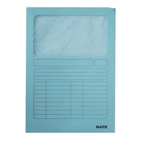 Iratgyűjtő A/4 karton ablakos világoskék LEITZ pólyás dosszié -39500330-