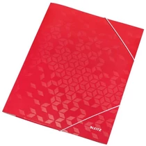 Iratgyűjtő gumis A/4 lakkfényű Leitz WOW piros mappa -39820026-