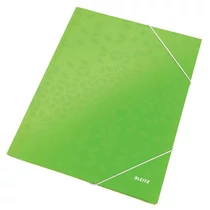 Iratgyűjtő gumis A/4 lakkfényű Leitz WOW zöld mappa -39820064-
