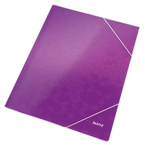 Iratgyűjtő gumis A/4 lakkfényű Leitz WOW lila mappa -39820062-
