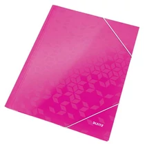 Iratgyűjtő gumis A/4 lakkfényű Leitz WOW rózsaszín mappa -39820023-