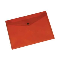 Iratgyűjtő tasak A/5 patentzáras fekvő Q-CONNECT 225x165mm áttetsző piros Q-CONNECT
