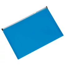 Iratgyűjtő tasak A/4 zipp kék PVC Q-CONNECT -KF03667-