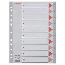 Regiszter A/4 1-10 részes műanyag ESSELTE számregiszter elválasztólap -100105-