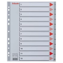 Regiszter A/4 1-12 részes műanyag Maxi ESSELTE számregiszter elválasztólap -100125-