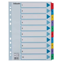 Regiszter A/4 karton 1-10 részes Mylar ESSELTE elválasztólap -100161-