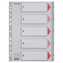 Regiszter A/4 1-5 részes műanyag ESSELTE számregiszter elválasztólap -100103-