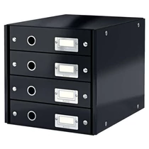 Irattartó 4 fiókos LEITZ WOW CLICK and STORE fekete -60490095-
